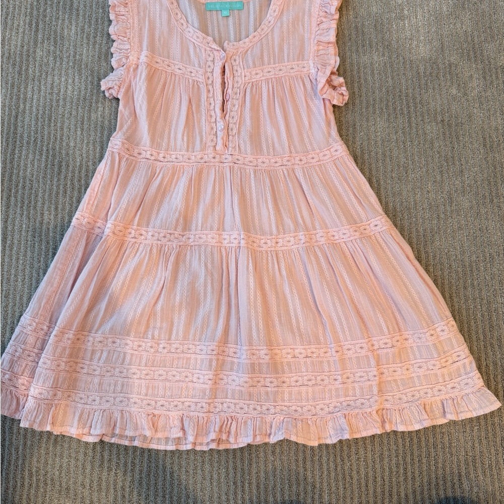 Melissa Odabash Pink Ruffled Tiered Sundress